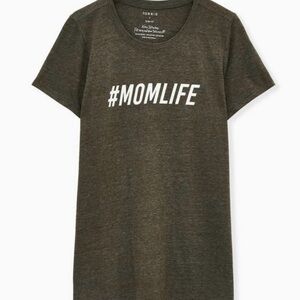 #MomLife Slim Fit Crew Tee - Triblend Olive Green